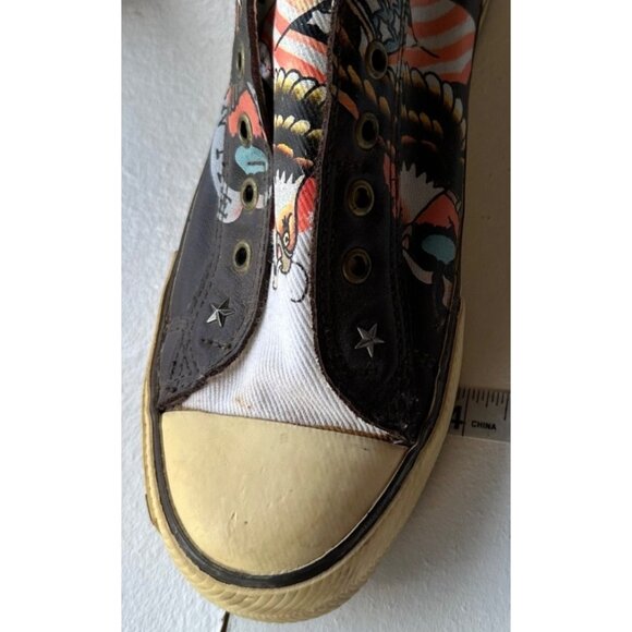 Ed Hardy Born Free Brown Leather Sneakers Adult Unisex/Women Size 10 (READ) - Picture 8 of 16